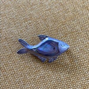 Sterling Silver Fish Brooch